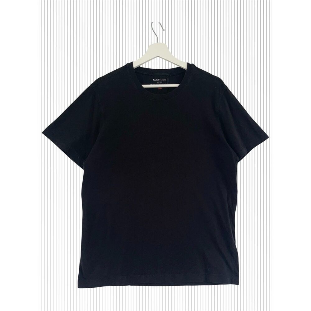 Daniel Buchler Black Classic Tshirt Men Size M Pima Peruvian Cotton Short Sleeve